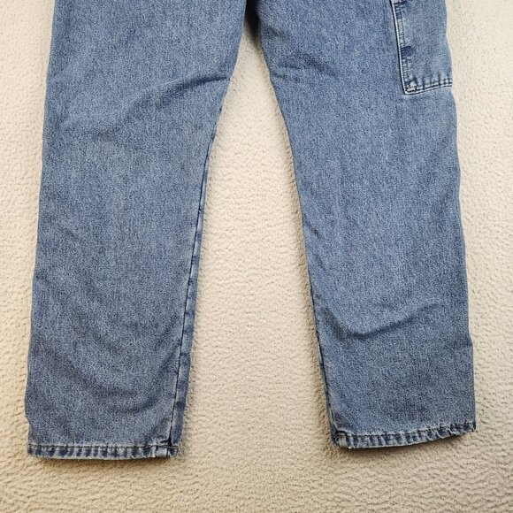 Wrangler Fleece Lined Carpenter Jeans Men's 36x32 Relaxed Blue Denim Workwear - Picture 13 of 14